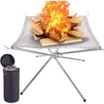 KZKR Brasero Portable pour Extérieur  en Acier Inoxydable Ultra Pliable pour Patio Camping Barbecue Jardin