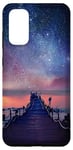Galaxy S20 Clouds Sky Pink Night Water Stars Reflection Blue Starry Sky Case