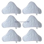 NEW SET OF 6 MICROFIBRE FLOOR WASHABLE STEAM MOP REPLACEMENT PADS FOR H2O