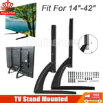 Universal Adjustable Tabletop TV Stand Bracket Mount Base For 14~42'' in Screen