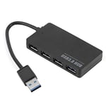 Triamisu High Speed Portable Super Speed 4 Ports USB 3.0 Hub Splitter Adapter For PC Laptop Computer Accessories - black
