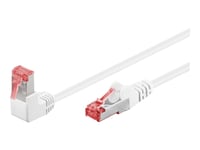Goobay - Patch-Kabel - Rj-45 (Hane) Vinklad Till Rj-45 (Hane) Rak - 1 M - 6 Mm - Sftp, Pimf - Cat 6 - Halogenfri, Rund, Guldblinkade Kontakter - Vit