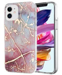 BSLVWG Compatible with iPhone 12 Mini Case, Ultra-Thin Marble Stone Pattern Hybrid Hard Back Soft TPU Raised Edge Slim Protective Case Shock Proof Case Cover for iPhone 12 Min 5.4 inches (Colorful)