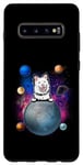 Coque pour Galaxy S10+ Finnish Lapphund On The Moon Galaxy Funny Dog In Space Puppy