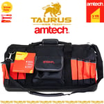 24" AMTECH Heavy Duty Hard Base Tool Bag Multi Purpose DIY 35 Storage Pockets UK