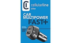 Cl-Adapter 12-24V - 32W Multiströmadapter Fast Monterad I Bil Med/Usb-C &Amp  Usb-Anslutning