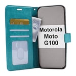 Crazy Horse Wallet Motorola Moto G100 (Turkos)