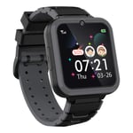 Kids Smartwatch for Boys Girls Phone - 1.54'' HD Touch Screen Smartwatch with Two Way Call SOS Flashlight Games Music Player Camera Alarm Clock as 4-12Y Students Children Birthday Gift (BLACK)