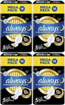 72 x Always Ultra Sanitary Towels (Size 5) Pads, Secure Night Extra with Wings