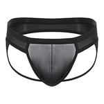 YXX Homme Jockstrap String Sport sous-Vêtement Sexy Tanga Lingerie Masculine Sport Sympa Le Support Athlétique 2 pcs,Noir,XL