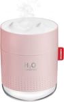 Humidificateur USB 500ml, mini - humidificateur d'air humidificateur ultra silencieux, humidificateur portatif fermé automatiquement, sans batterie, pas d'huile essentielle-Rose