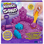 Kinetic Sand Schimmer 6063521 Boîte à sable avec 454 g de sable brillant violet, bac et accessoires pour jeu de sable en intérieur, à partir de 3 ans