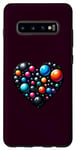 Galaxy S10+ Heart in Planet Galaxy Heart Love Blue Orange Heart Black Case