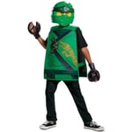 Licenced Kids LEGO Ninjago Lloyd Costume Boys Green Ninja Halloween Fancy Dress
