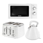 3000W 1.5L Pyramid Electric Kettle 4 Slice Bread Toaster 20L Microwave Oven Set