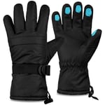 CityComfort Gants de Ski Homme, Gant Chaud Imperméable Écran Tactile pour Adulte, Gants Thermiques Doublés Hiver Neige Ski Snowboard Taille L/XL (Noir)