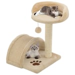vidaXL Katt klösträd med sisalpelare 40 cm beige och brun Beige