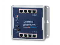 PLANET IP30 Industrial 8-Port, Uhåndtert, Gigabit Ethernet (10/100/1000), Strøm over Ethernet (PoE), Rack-montering, Kan monteres på vegg