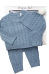 Baby Gift Box - 4 Piece Set Clothes - Nordic Chunky Knit Jumper Trousers Mitts Hat Gift Christmas Clothing