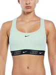 Nike Women's Fusion Logo Tape Fitness Racerback Bikini Top-Green, Green, Size M, Women