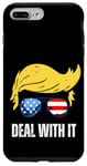 iPhone 7 Plus/8 Plus Deal With It Funny Trump Hair American Flag Sunglasses Joke Case