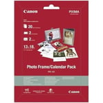CANON Pack 2 fotoramar/kalender + 2 kuvert + 20 ark Plus Glossy II fotopapper (PP-201) - 13 x 18 cm