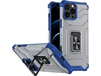 Hurtel Crystal Ring Case Pansar Hybridskal + Magnethållare Iphone 12 Pro Max Blå