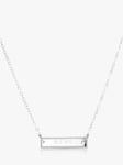 Under the Rose Personalised Beaded Horizontal Bar Pendant Necklace, Silver