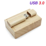 QWERBAM USB 3.0 Customer Wooden Usb Flash Drive Memory Stick Bamboo Wood Pen Drive 4gb 16gb 32GB 64GB U Disk Wedding Gifts High Speed (Capacity : 16GB, Color : Maple with box)