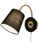 Ljusdal vegglampe med dimmer, Sort / Matt messing - LAGERSALG