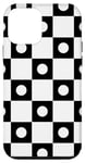 Coque pour iPhone 12 mini Black-White Circle Square Checkerboard Pattern