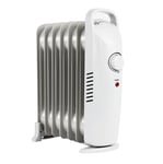 Small Electric Oil Filled Radiator Heater Home Office Bedroom Caravan - 700w
