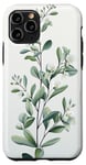 iPhone 11 Pro Leaves Botanical Plant Line Art Sage Green Wildflower Floral Case