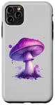 Coque pour iPhone 11 Pro Max Champignon violet vif dans un style aquarelle