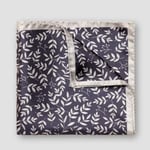 ETON Navy Floral Silk Twill Pocket Square (R15)