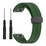 Garmin Fenix 7S/6S/6S Pro etc. Klockarmband i silikon med magnetlås - Grön