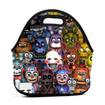 GeeStar FNAF ~ 5 Five Nights at Freddys ~ Video Game Gamer Gaming Men Women Kids Insulated Lunch Bag Tote Reusable Lunch Box for Work Picnic School