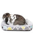 Trixie Bunny cuddly bed square plush 38 × 7 × 25 cm multi coloured//grey