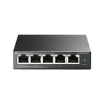TP-Link Switch PoE (TL-SG1005LP) 5 ports Gigabit, 4 ports PoE+, 40W pour tous les ports PoE, Boitier Métal, Installation facile, idéal pour créer un réseau de surveillance polyvalent et fiable
