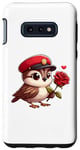 Galaxy S10e Sparrow and flowers - Sparrow holding a red rose Case