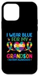 Coque pour iPhone 12 mini Je porte du bleu pour sensibiliser mon petit-fils à l'autisme