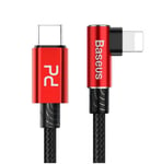 Baseus MVP Elbow USB Type C Strömförsörjning / blixtkabel PD 18W 2m - Röd(CATLMVP-B09)