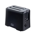 870W Black 2 Slice Reheat Defrost Crumb Tray Cord Storage Compact Toaster