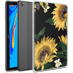 Yoedge Case Compatible for Huawei MediaPad M6 10.8-Cover Silicone Soft Clear with Design Print Cute Pattern Antiurto Shockproof Back Protective Tablet Cases for Huawei MediaPad M6 10.8, Sunflower