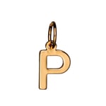 Bokstavshänge P – längd 7 mm, mässing, pläterat med 9 karat guld