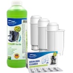 3x Water Filter CA6702 Descaler 250ml, Cleaning Tab CA6704/99 For Saeco Philips