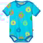 Småfolk Apples Kortärmad Baby Body Blue Atoll | Blå | 62 cm