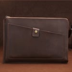 12-tum Laptopväska mörkbrun i äkta läder | Laptopfodral