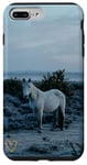 Coque pour iPhone 7 Plus/8 Plus Motif Paysage Cheval Blanc Avec un beau Coeur D'Amour Doré