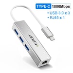 USB Type C Adapter EDUP HUB adaptateur USB 3.0 à RJ45, Dock Thunderbolt 3 pour PC, accessoires Ethernet, séparateur USBC 3.1 Nipseyteko